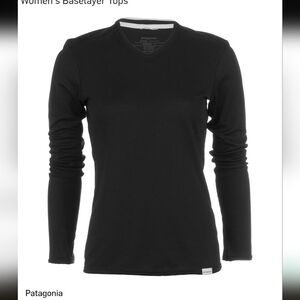 Patagonia Women's Capilene 2 Lightweight V Neck Top Long Sleeve Black S.